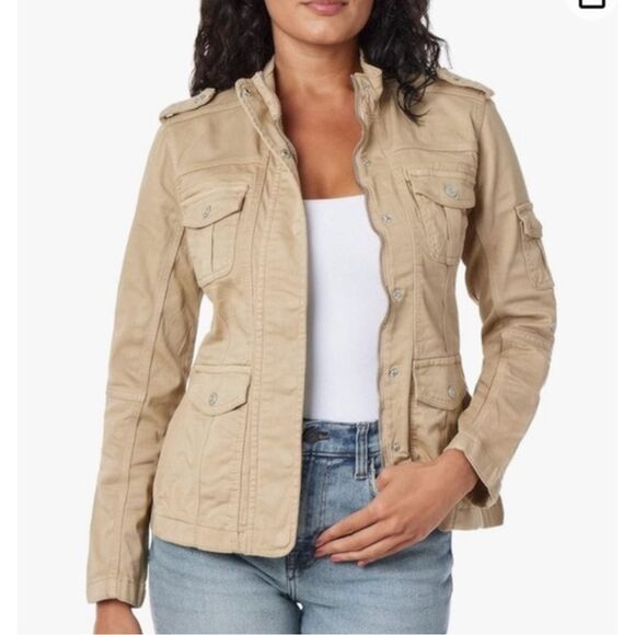Kensie Jeans Lightweight Zip Up Utility Jacket Stretch Women’s Medium - Picture 1 of 7